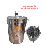 دستگاه تقطیر گلابگیر عرقگیر دیگ استیل با کندانسور آبی استیل 120 لیتری